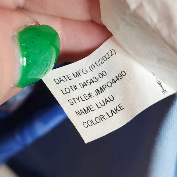 Johnnie-O Luau Prep-Formance Blue Short Sleeve Polo Shirt. Size medium - Picture 9 of 16